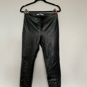 Raffaello Rossi Black Vegan Leather Leggings